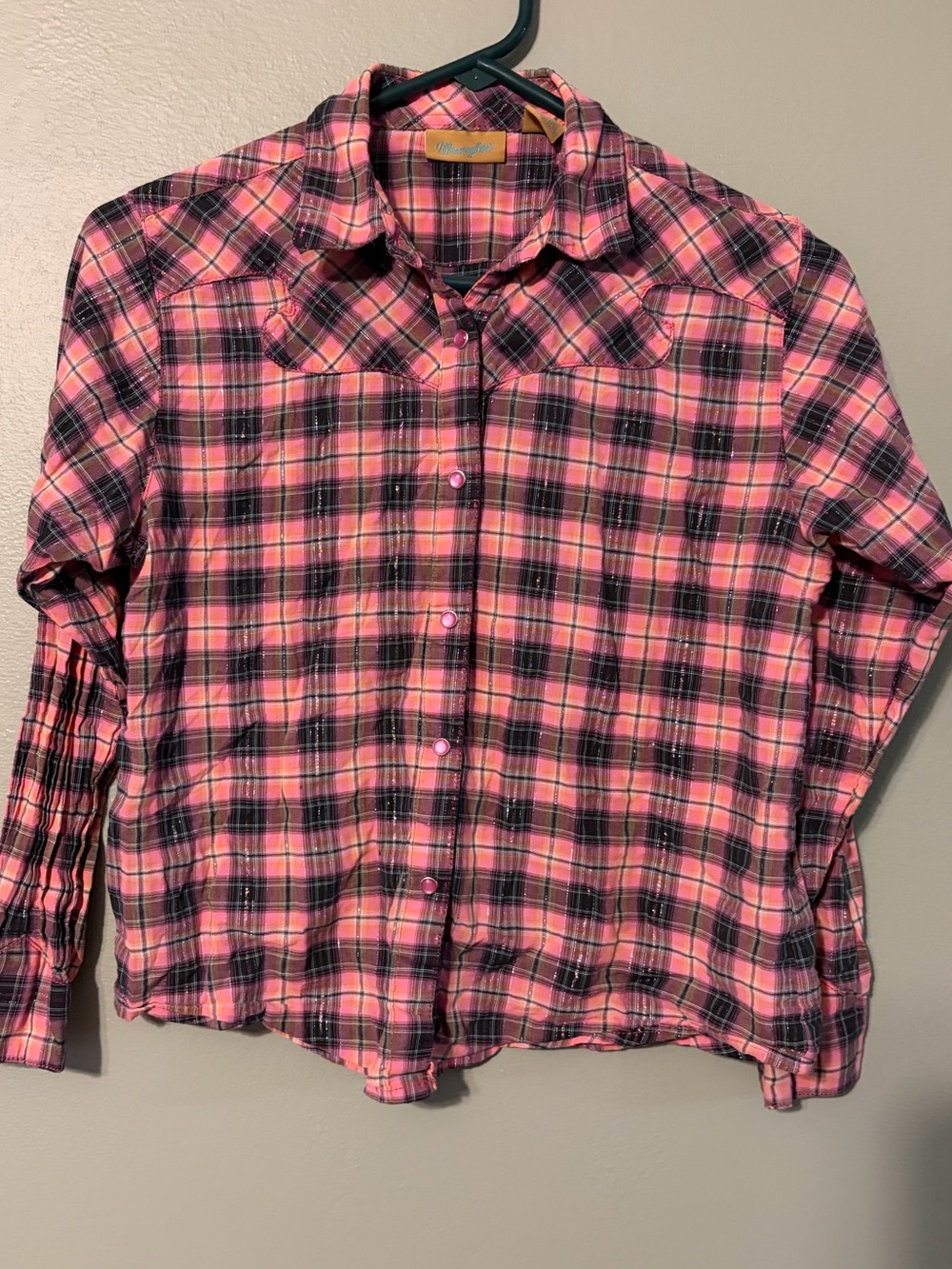 Wrangler Girls size XXL (14) Western Button Down